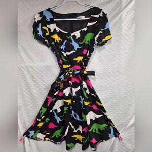 LIKE NEW* Goobgs Dinosaur Print 1950's Inspo A-line Dress